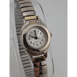 Vintage Watch-It Watch Women 18mm Case Two Tone Stretch Band- New Battery